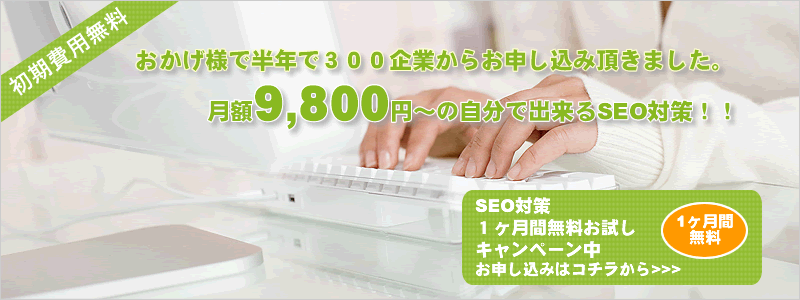 初期費用無料・月額９，８００円からの格安SEOサービス